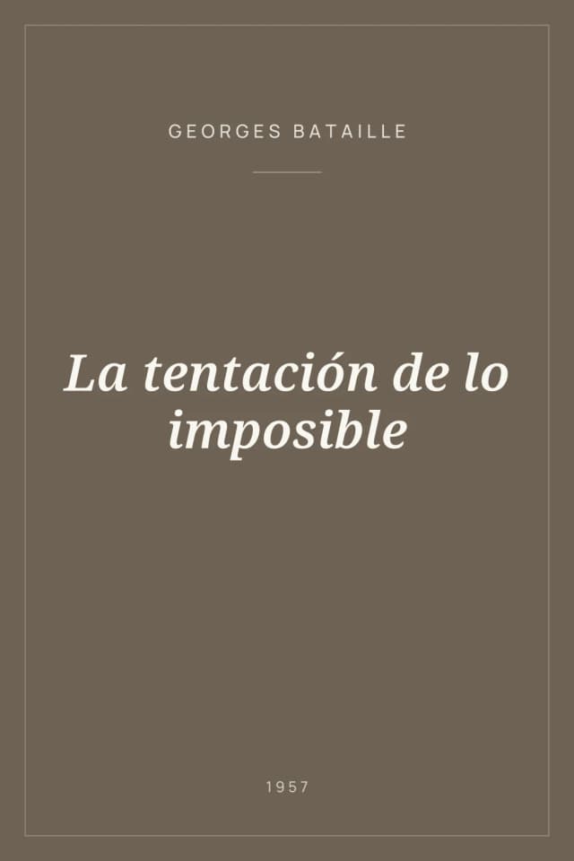 Portada de La tentación de lo imposible