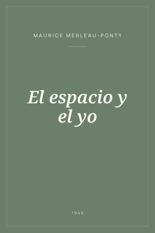 Portada de El espacio y el yo