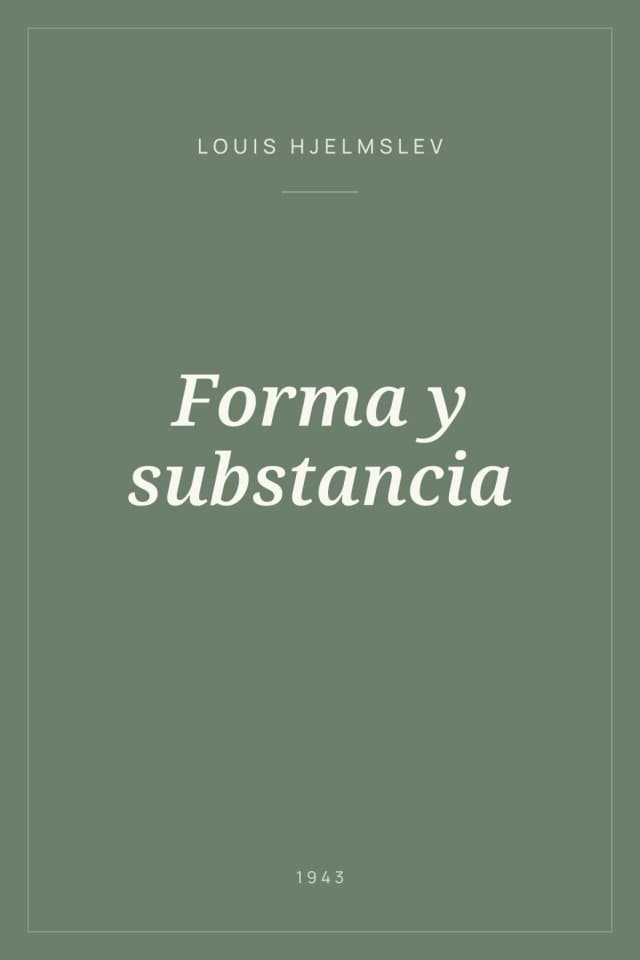 Portada de Forma y substancia
