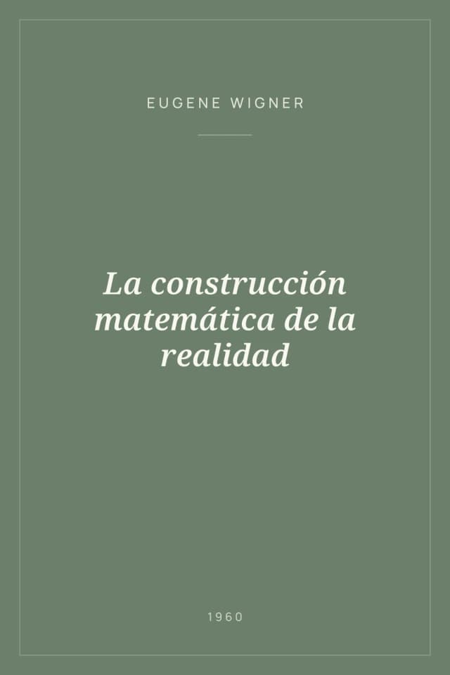 Portada de La construcción matemática de la realidad