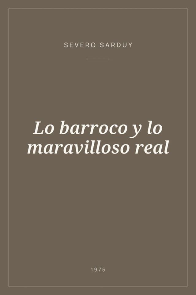Portada de Lo barroco y lo maravilloso real