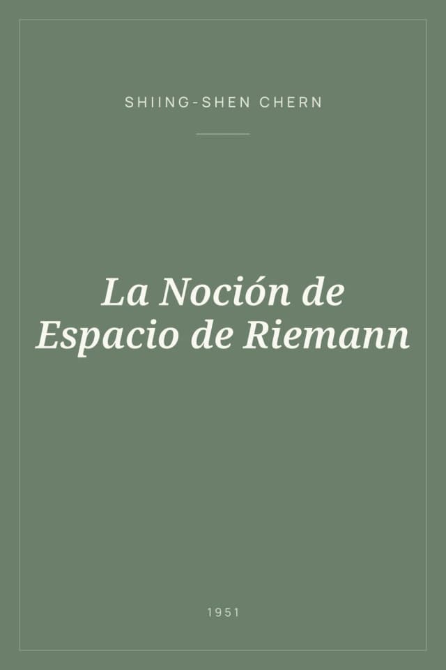 Portada de La Noción de Espacio de Riemann