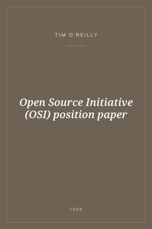 Portada de Open Source Initiative (OSI) position paper