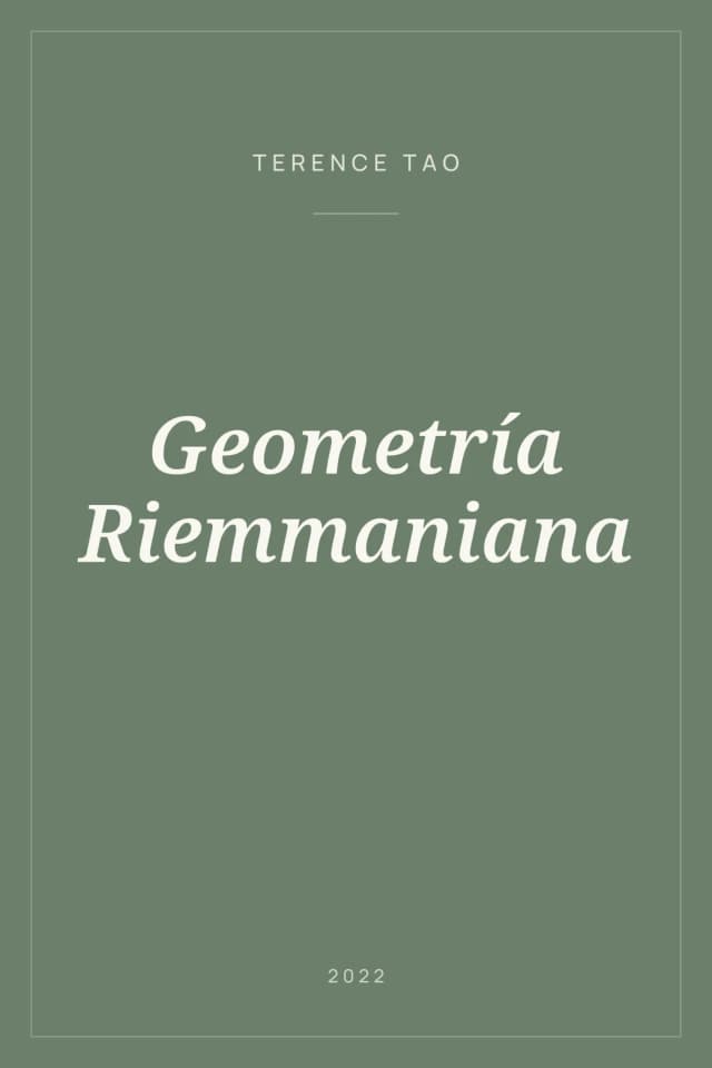 Portada de Geometría Riemmaniana