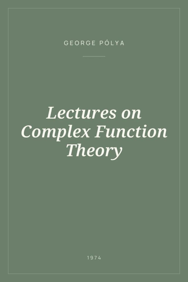 Portada de Lectures on Complex Function Theory
