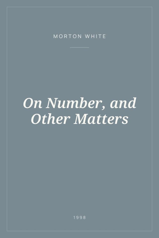 Portada de On Number, and Other Matters