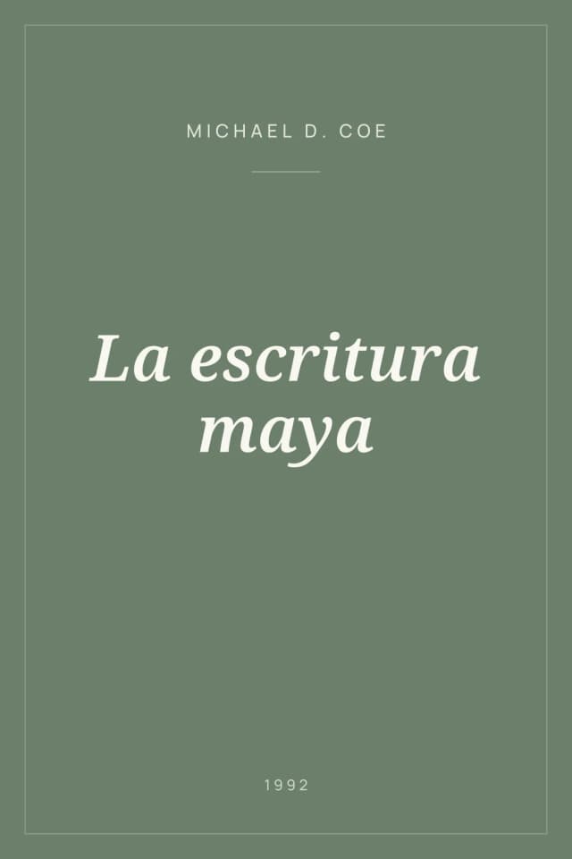 Portada de La escritura maya