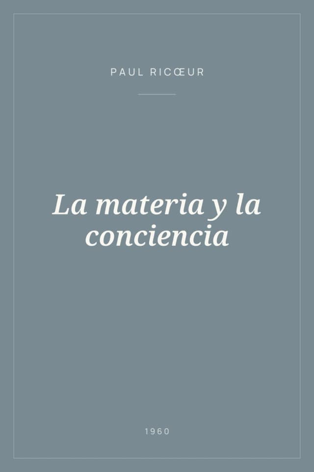 Portada de La materia y la conciencia
