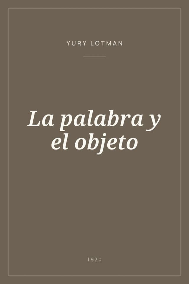Portada de La palabra y el objeto