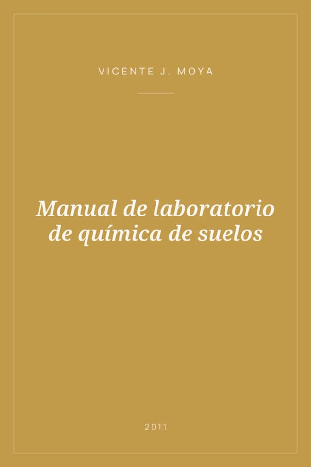Portada de Manual de laboratorio de química de suelos