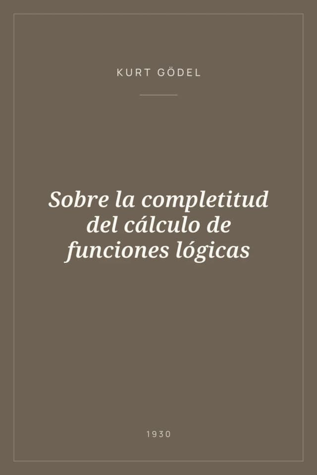 Portada de Sobre la completitud del cálculo de funciones lógicas