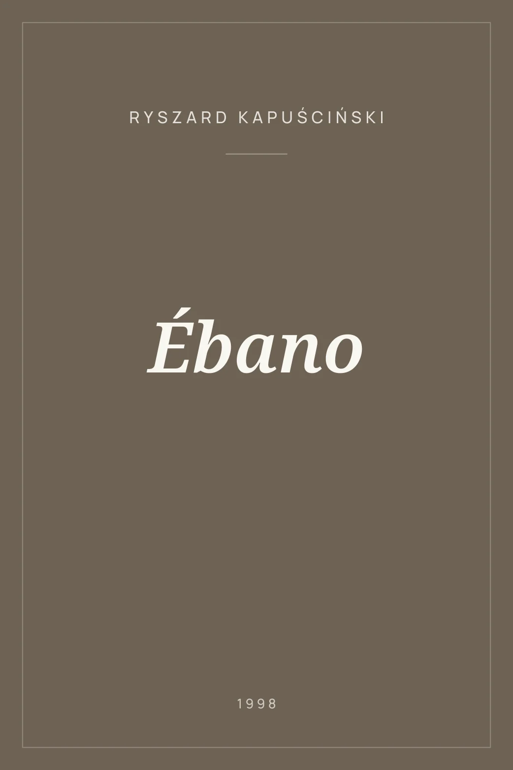 Portada de Ébano
