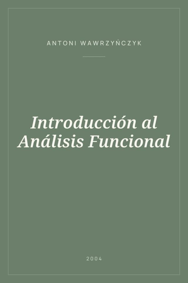 Portada de Introducción al Análisis Funcional