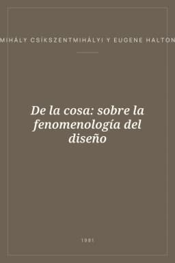 Portada de De la cosa: sobre la fenomenología del diseño