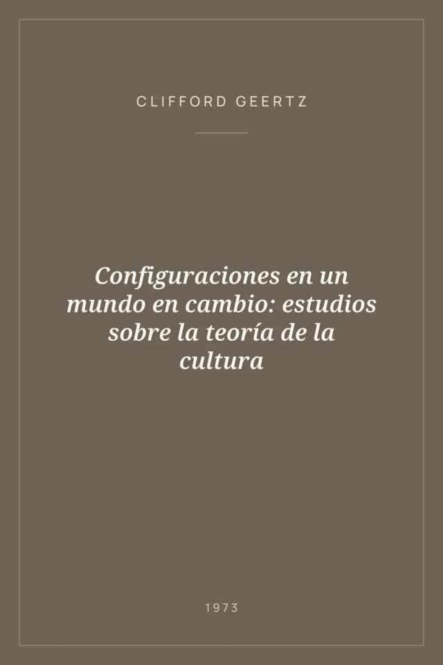 Portada de Configuraciones en un mundo en cambio: estudios sobre la teoría de la cultura