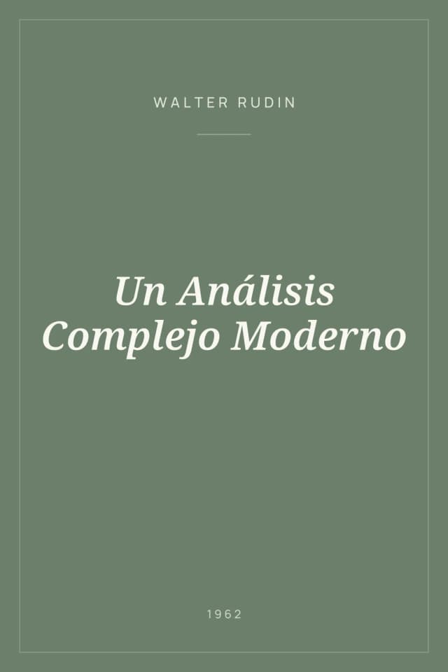 Portada de Un Análisis Complejo Moderno