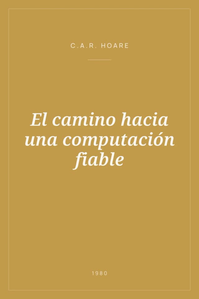 Portada de El camino hacia una computación fiable