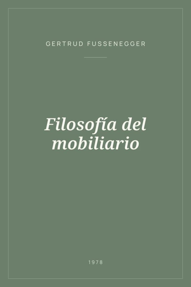 Portada de Filosofía del mobiliario