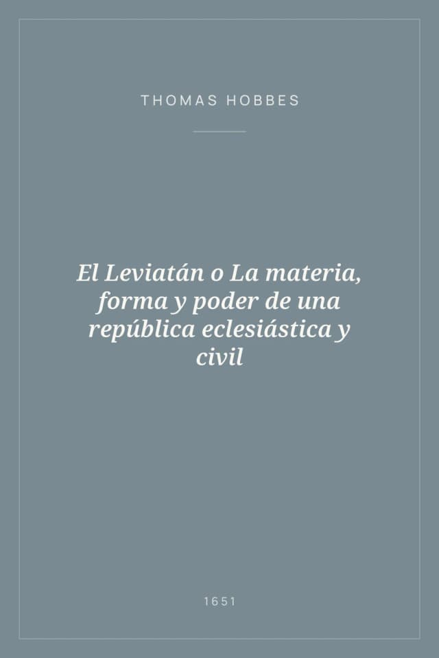 Portada de El Leviatán o La materia, forma y poder de una república eclesiástica y civil