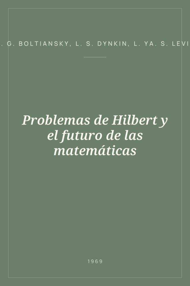 Portada de Problemas de Hilbert y el futuro de las matemáticas