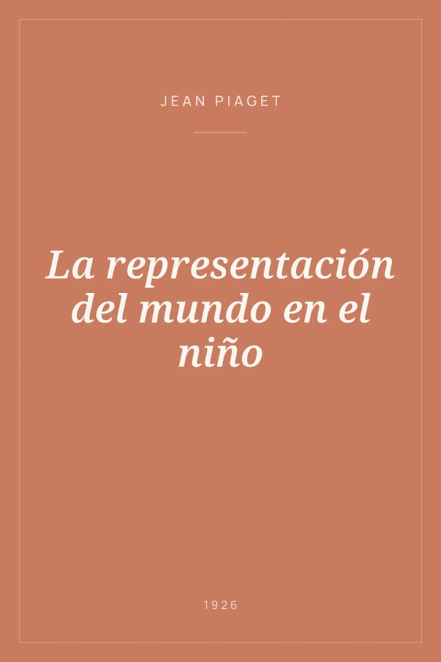 Portada de La representación del mundo en el niño