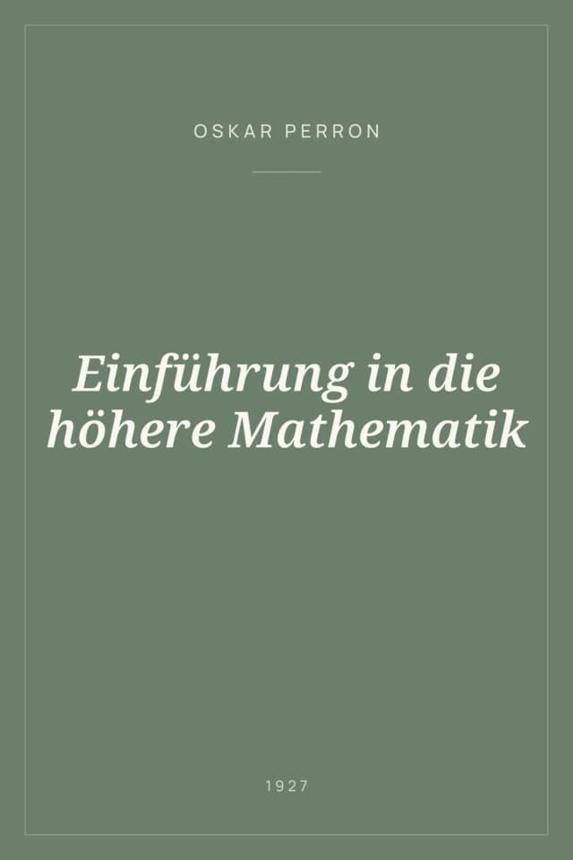 Portada de Einführung in die höhere Mathematik