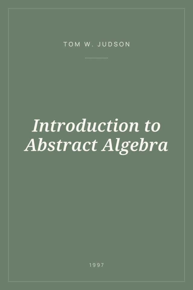Portada de Introduction to Abstract Algebra