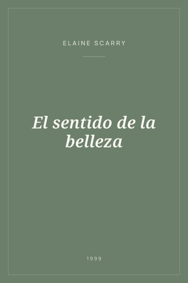 Portada de El sentido de la belleza