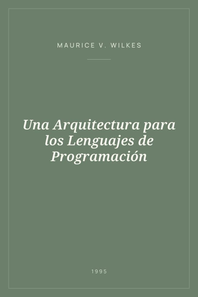 Portada de Una Arquitectura para los Lenguajes de Programación