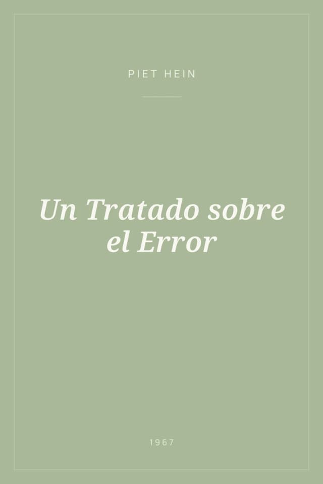 Portada de Un Tratado sobre el Error