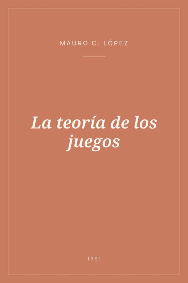 Portada de La teoría de los juegos