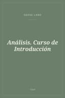 Portada de Análisis. Curso de Introducción