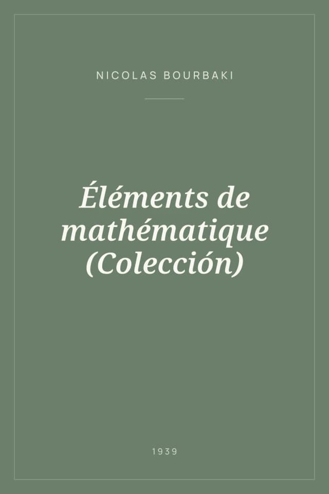 Portada de Éléments de mathématique (Colección)