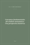 Portada de Conceptos fundamentales del análisis matemático: Una perspectiva histórica