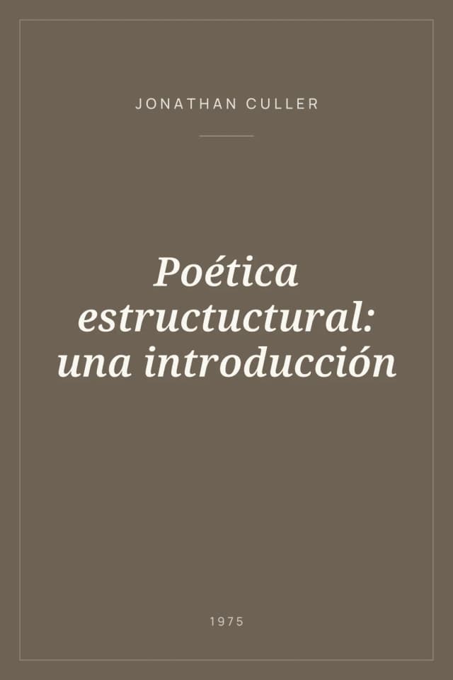 Portada de Poética estructuctural: una introducción