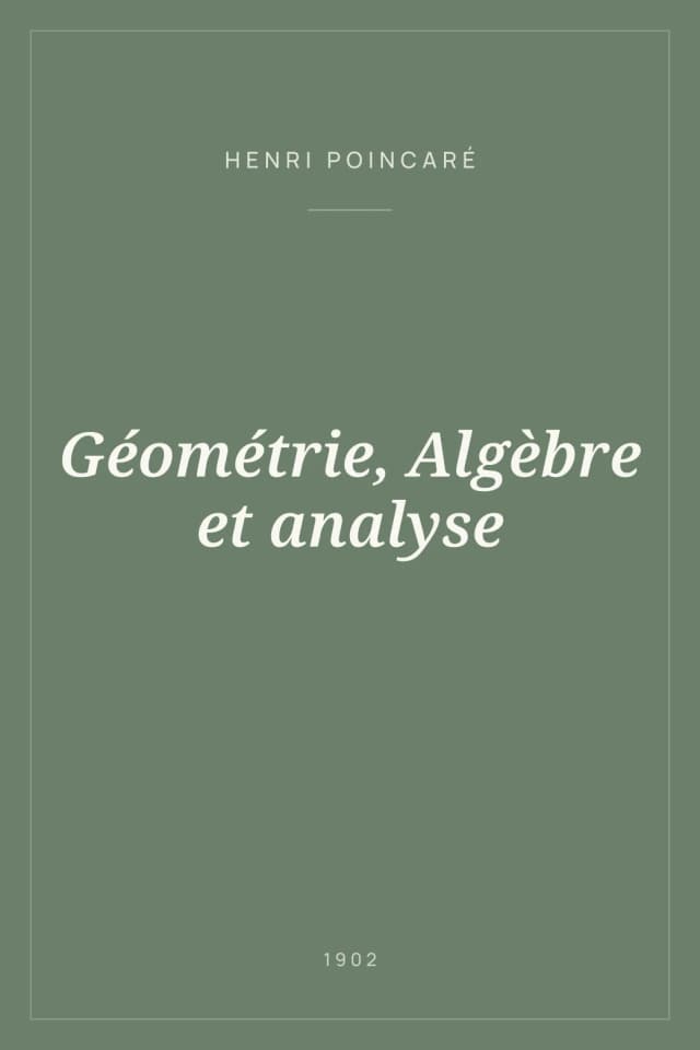 Portada de Géométrie, Algèbre et analyse