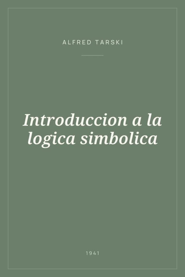 Portada de Introduccion a la logica simbolica