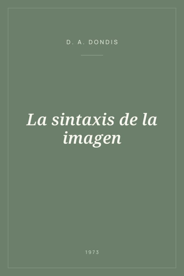 Portada de La sintaxis de la imagen