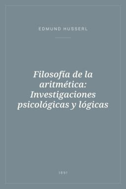Portada de Filosofía de la aritmética: Investigaciones psicológicas y lógicas