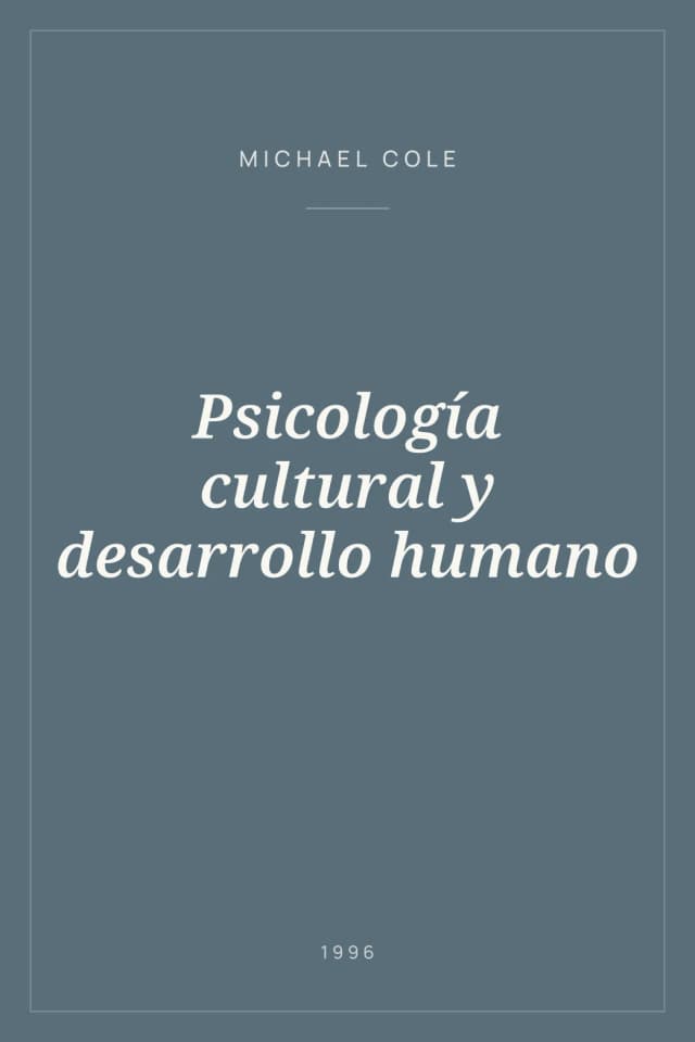 Portada de Psicología cultural y desarrollo humano