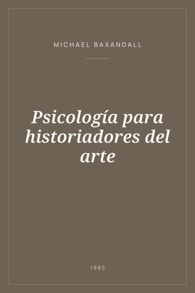 Portada de Psicología para historiadores del arte