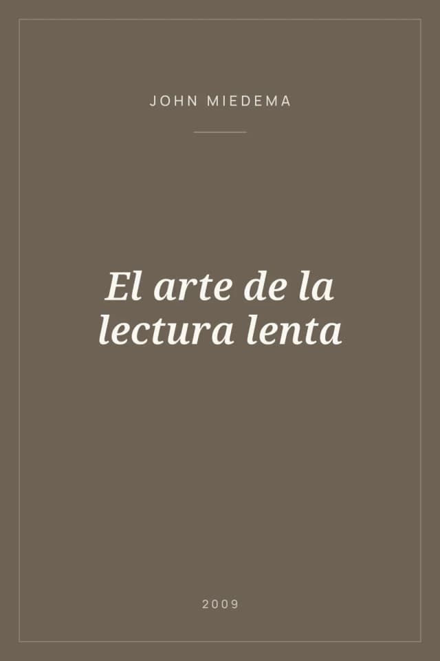 Portada de El arte de la lectura lenta