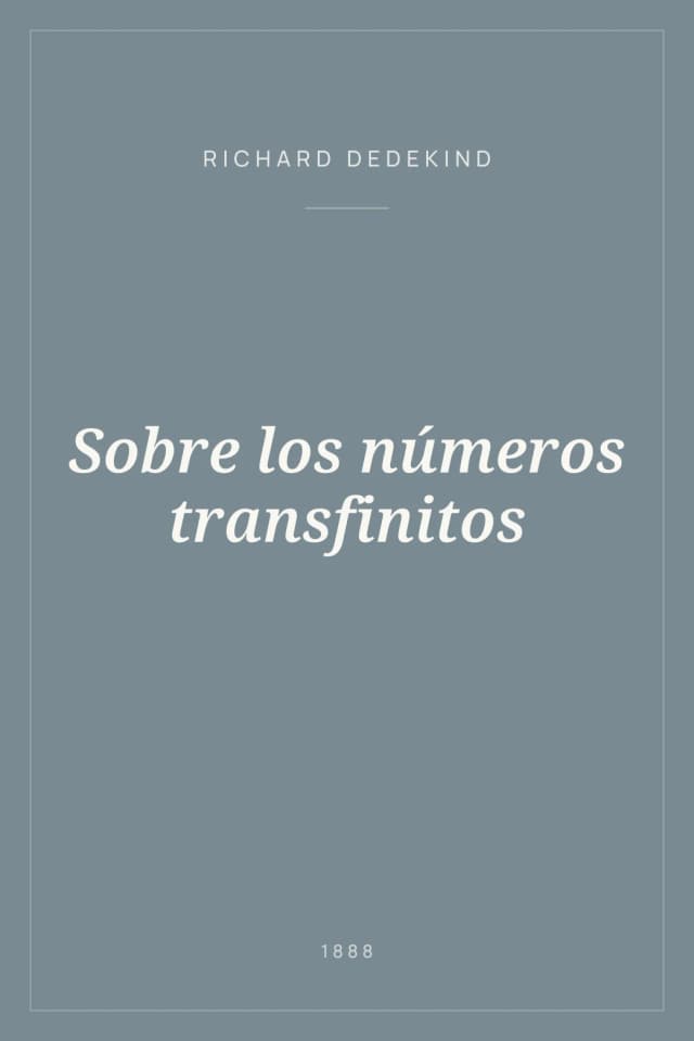 Portada de Sobre los números transfinitos