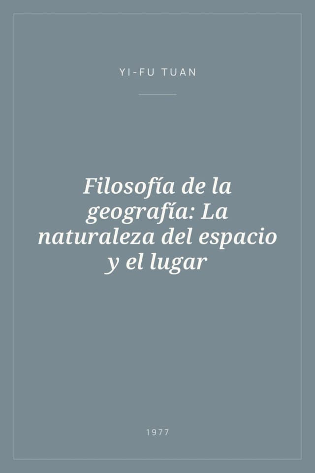Portada de Filosofía de la geografía: La naturaleza del espacio y el lugar