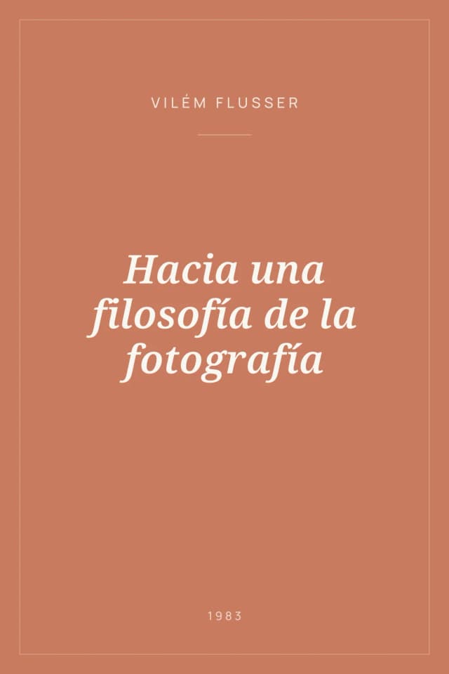 Portada de Hacia una filosofía de la fotografía