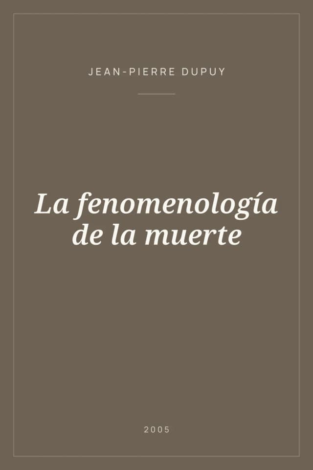 Portada de La fenomenología de la muerte