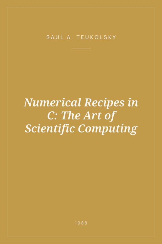 Portada de Numerical Recipes in C: The Art of Scientific Computing