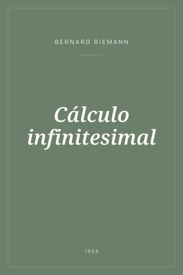 Portada de Cálculo infinitesimal