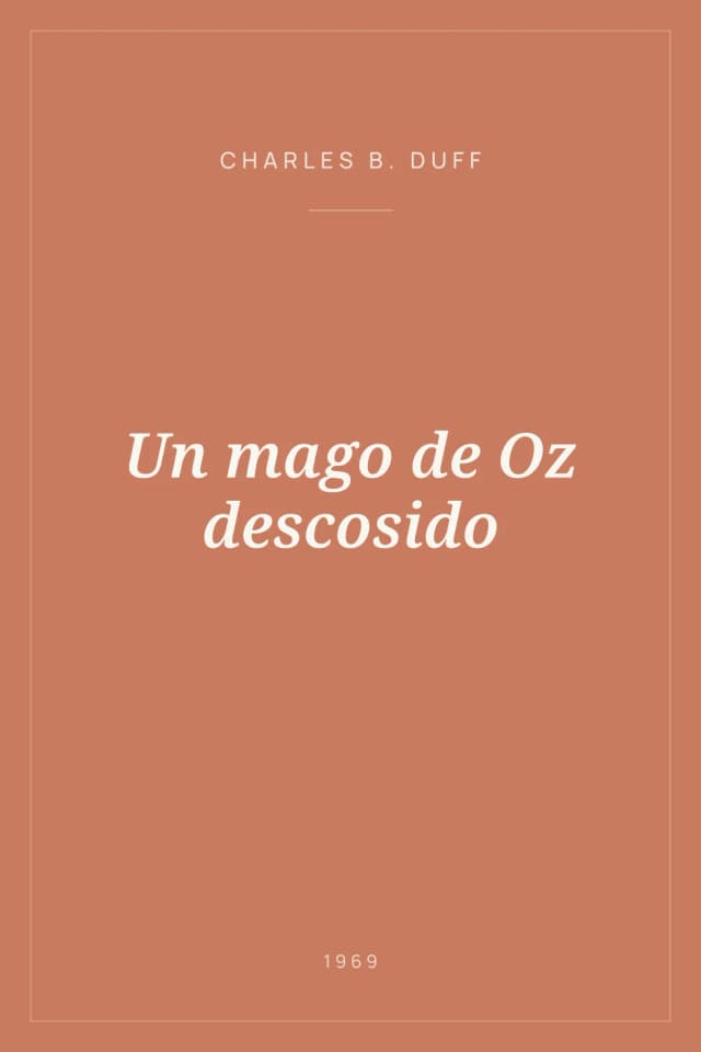 Portada de Un mago de Oz descosido