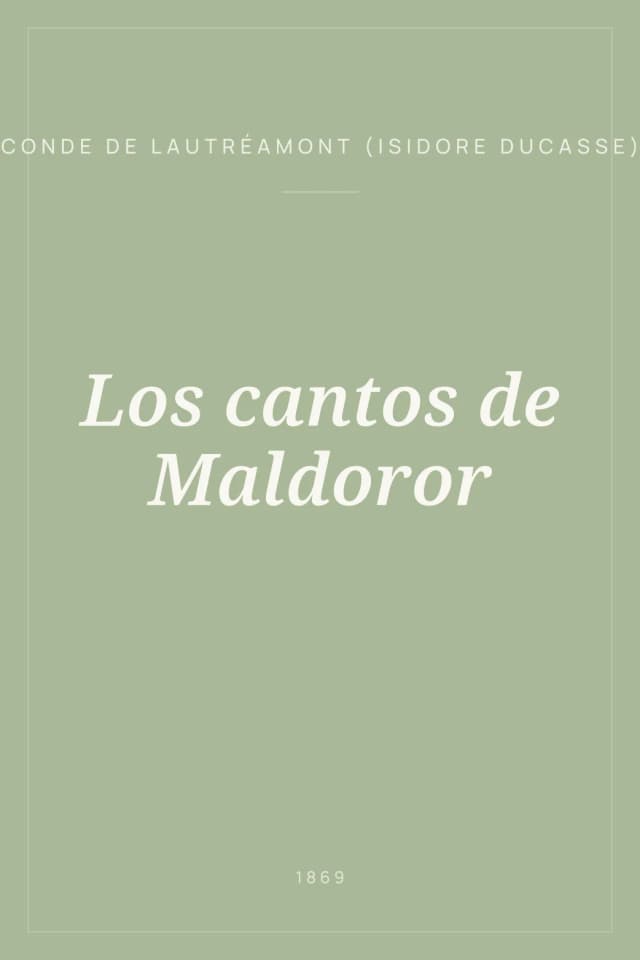 Portada de Los cantos de Maldoror